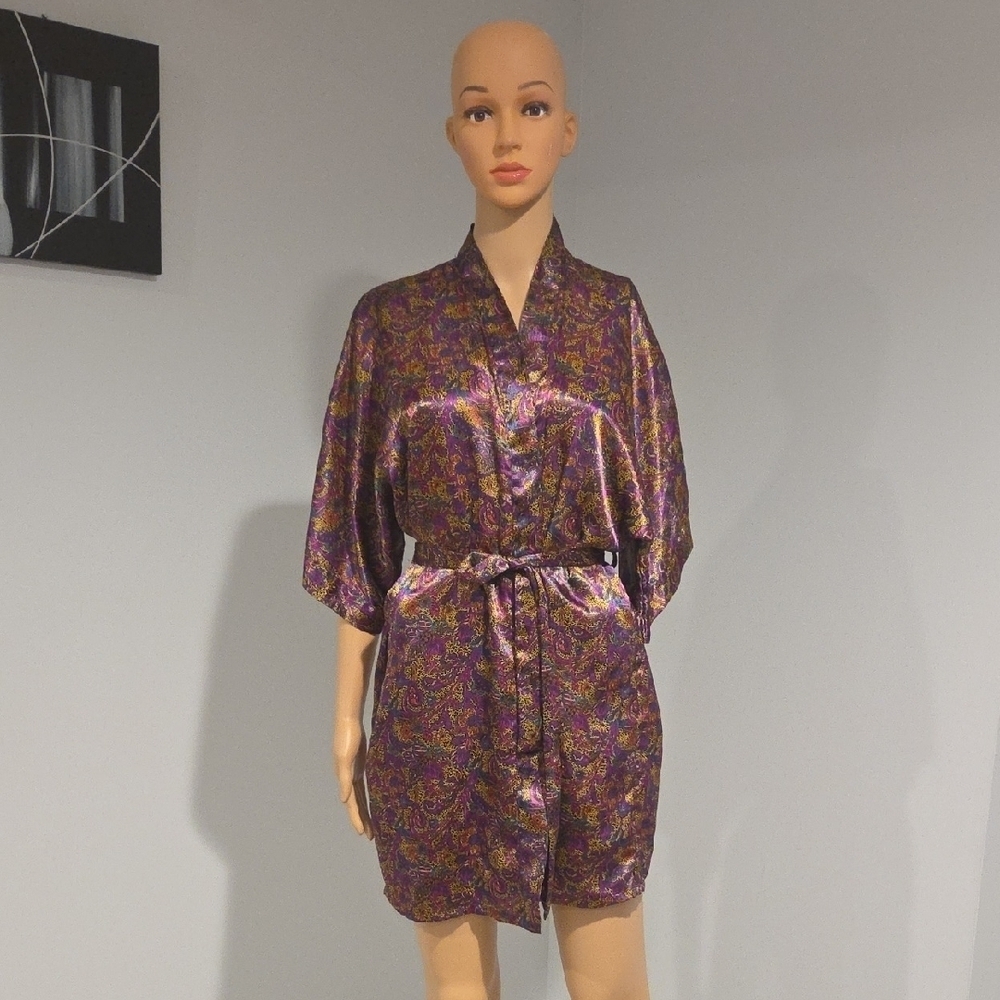 Frederick's of Hollywood Purple Satin Robe